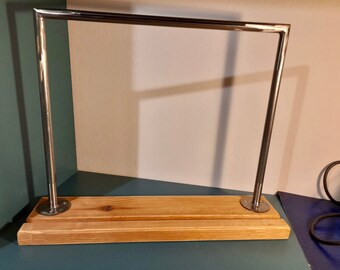 Freestanding Pine Wood Tablet Stand | Steel iPad Holder | ZINA3
