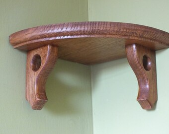 s26 Solid oak hand crafted corner shelf