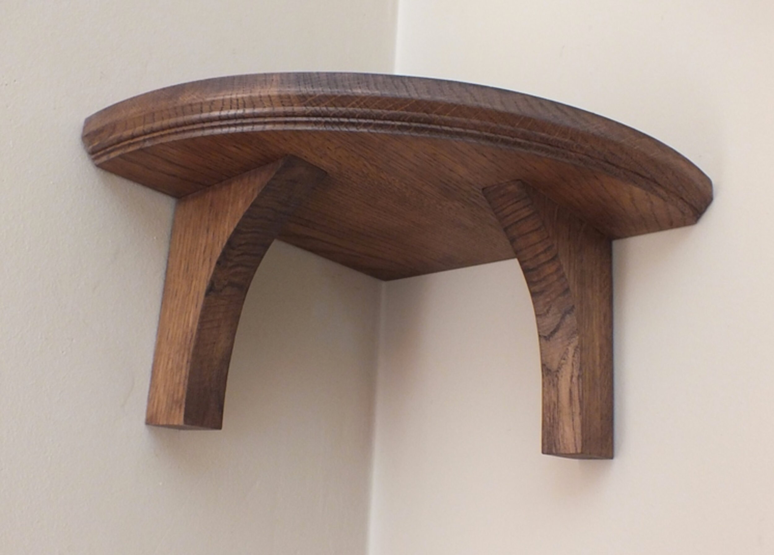 2.7cm Solid Oak Rounded Corner Shelf p53 Decorative Corner Etsy