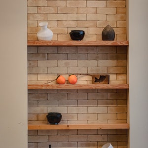 m40 2.8 x 20cm Solid Pine Floating Shelf | Shelf With Invisible Brackets | Handmade Timber Shelf | Rustic Shelf | Wooden Shelves