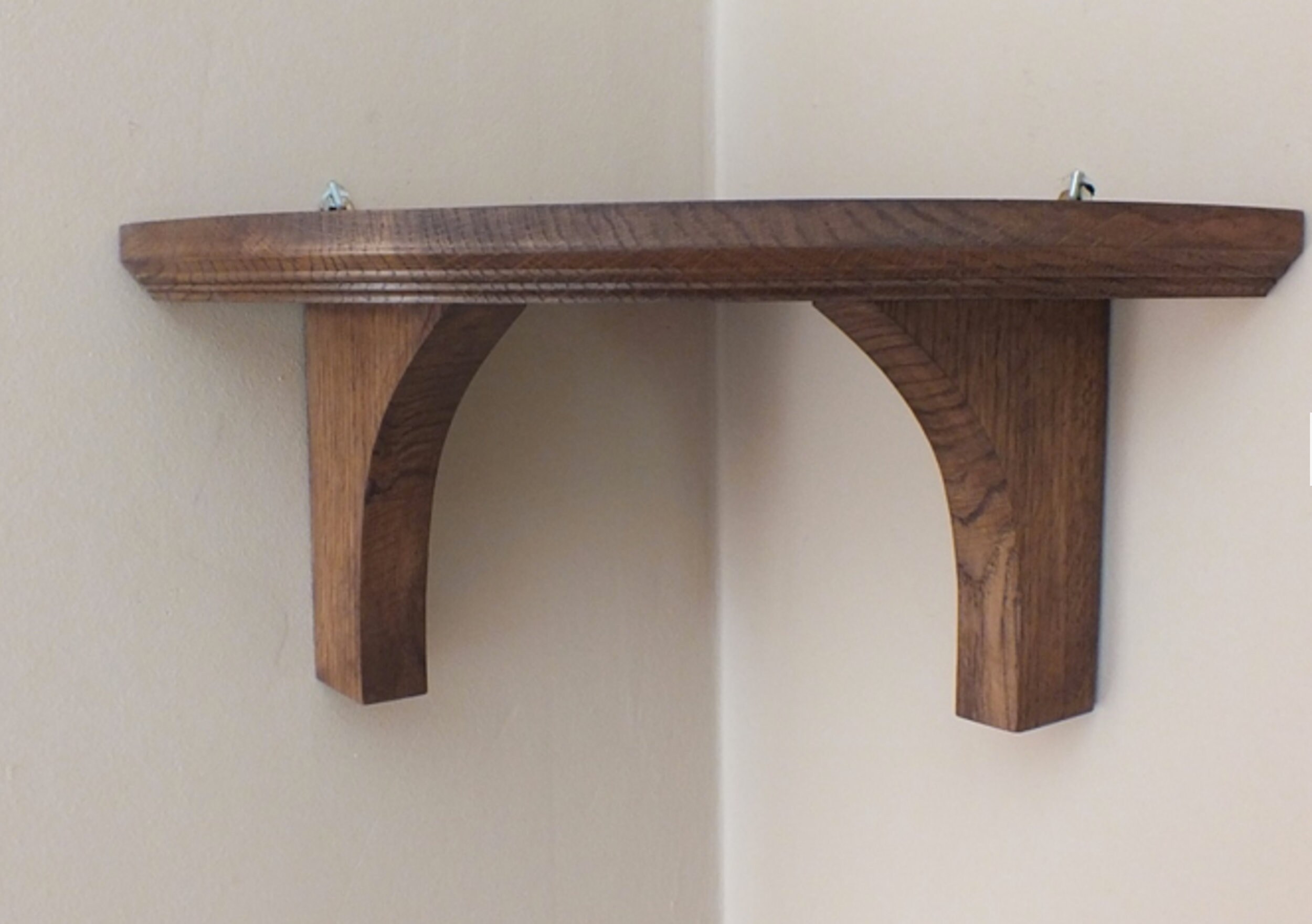 2.7cm Solid Oak Rounded Corner Shelf p53 Decorative Corner Etsy