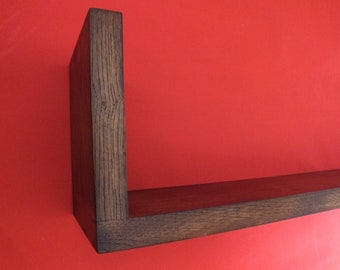 Handcrafted Solid Oak Floating Shelf | U-Shape Wall Decor | s42