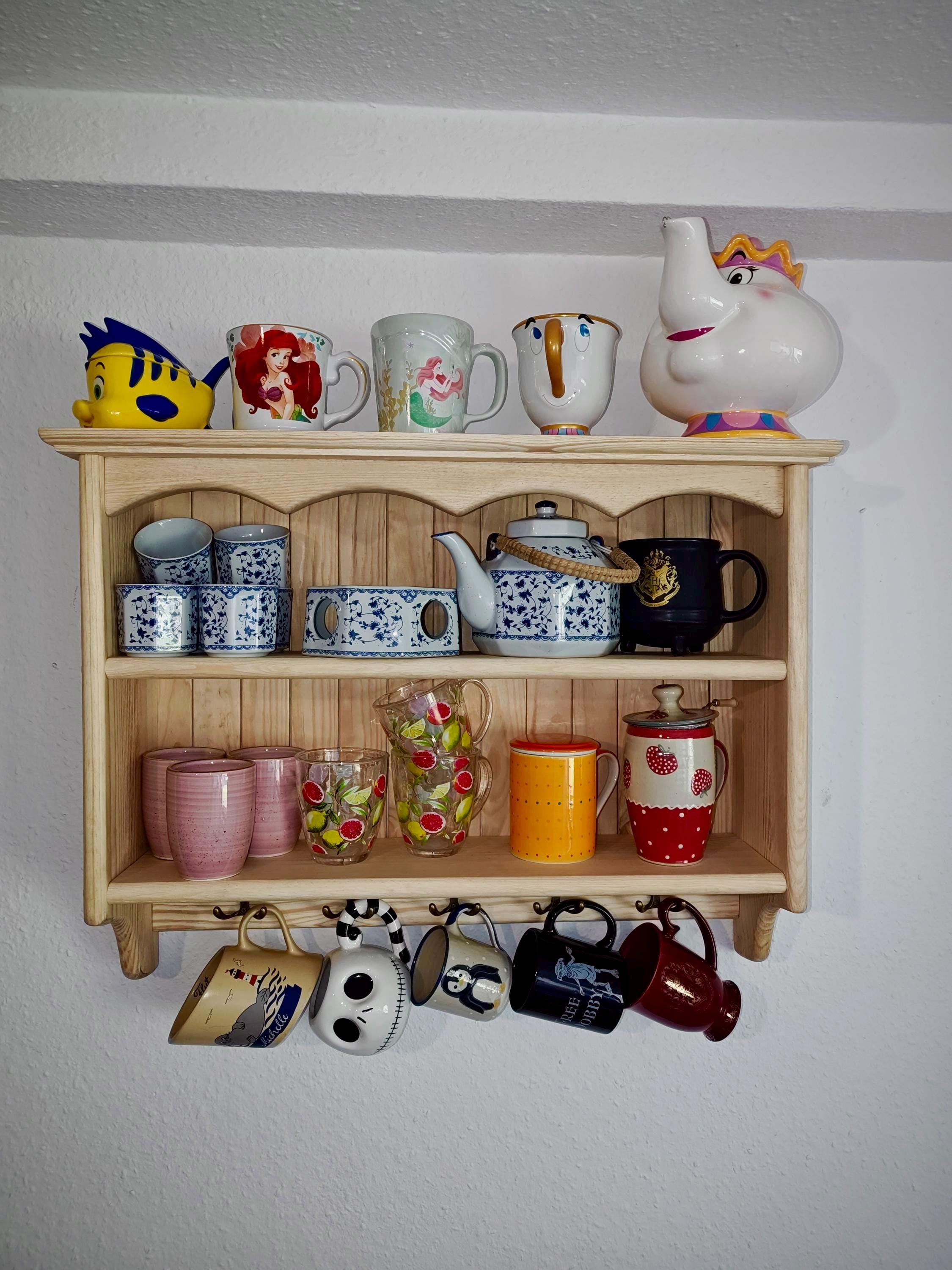 Delphine - Farmhouse Wall Shelf With Hooks – Solid Pine Kitchen Delphine - Farmhouse Wall Shelf With Hooks – Solid Pine Kitchen