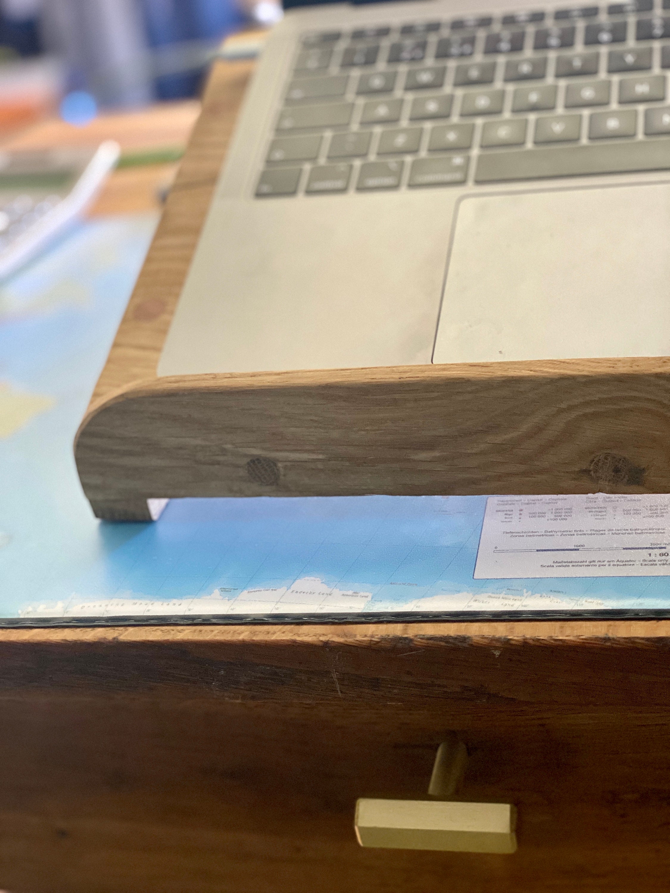 M59 Solid Oak Laptop Stand Solid Oak Book Raiser Laptop | Etsy