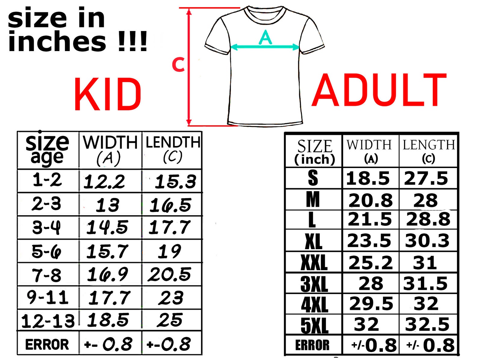 Tshirt Personalization Name Text any size for Kids Adult Etsy