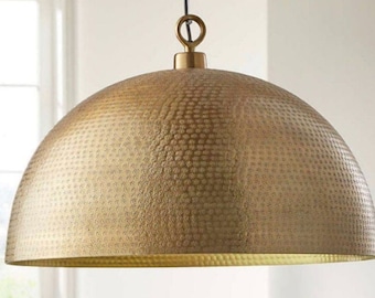Brass dome  hammered light fixtures moroccan ceiling lights suspension moroccan solid brass chandelier handmade furniture and decor