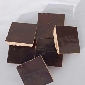 Authentic Handmade Moroccan brown zellige tile,5×5 cm,10×10cm, traditional tile for kitchen , bathroom, outdoor decor.