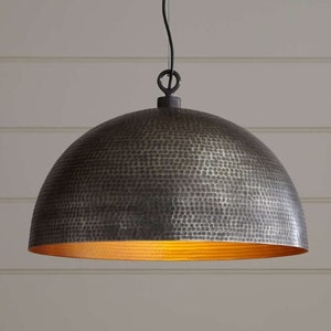 Dôme en laiton noir martelé plafonniers suspension lustre marocain en laiton massif meubles et décoration faits main