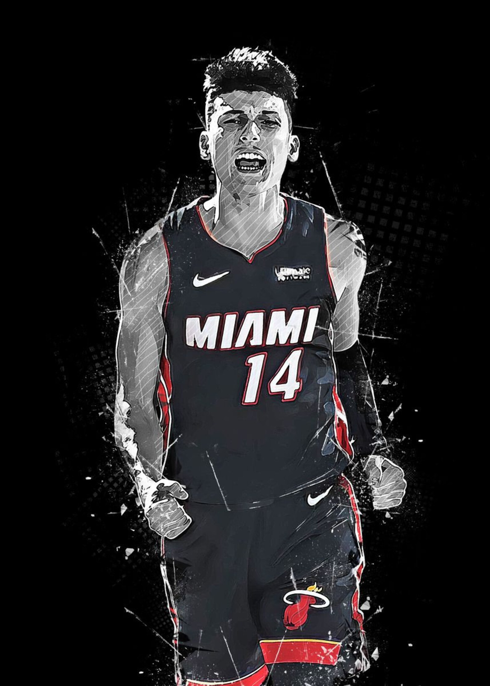 Miami Heat Poster Wall Art Prints Art painting Home Decor Etsy