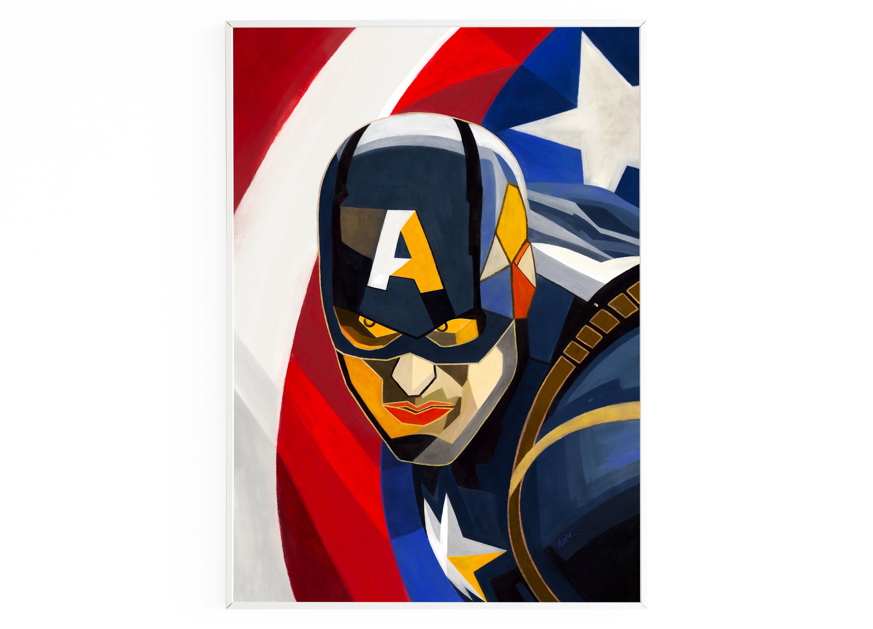 Printable Wall Art Captain America Wall Art Abstract Etsy UK