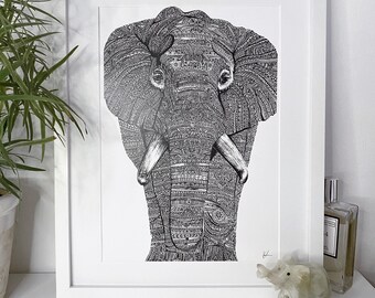 Mandala Elephant print/elephant/home decor/elephant print/prints for home/gifts for her/unique gifts/artwork/art print/mandala art/prints