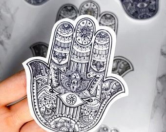 Hamsa hand sticker/stickers/mandala sticker/iPhone sticker/laptop sticker/water bottle/mandala