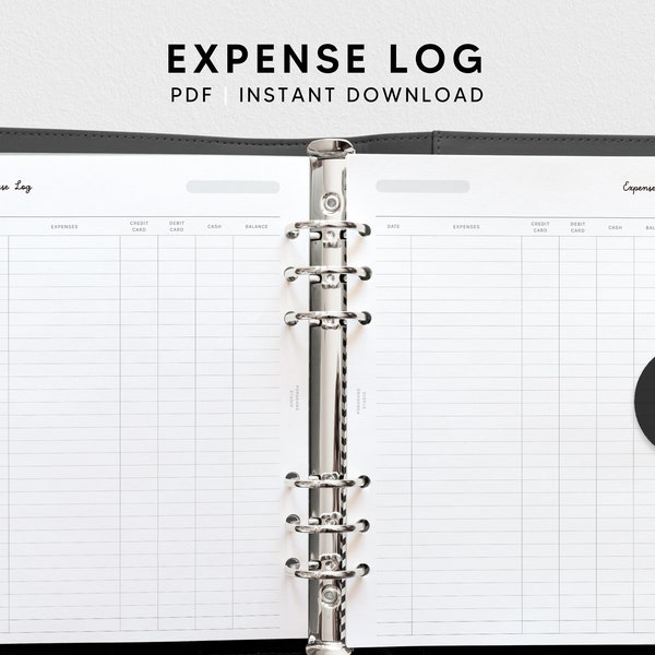 Expense Log | A5 Printable Planner Inserts | Money Spending Tracker | Finance Journal Template | Financial Organizer PDF | Instant Download