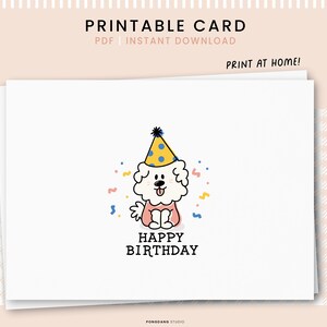 Printable Birthday Card | Cute Dog Digital Card | 5x7 Printable card | Digital Download