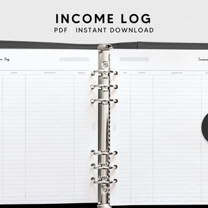 Income Log | A5 Printable Planner Inserts | Simple Money Tracker | Finance Journal Template | Financial Organizer PDF | Instant Download