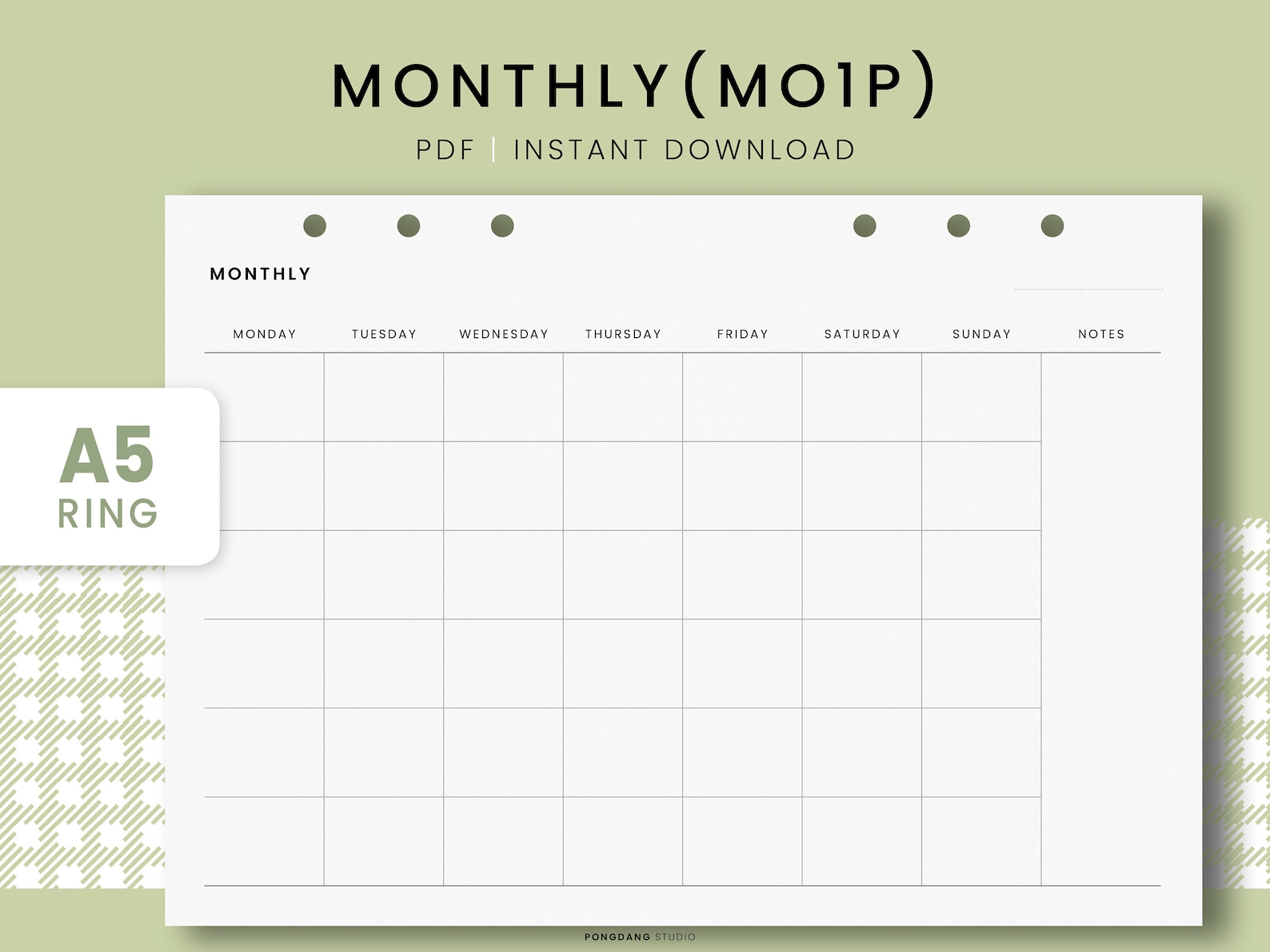 Monthly Planner A5 Printable Planner Insert Blank Calendar | Etsy