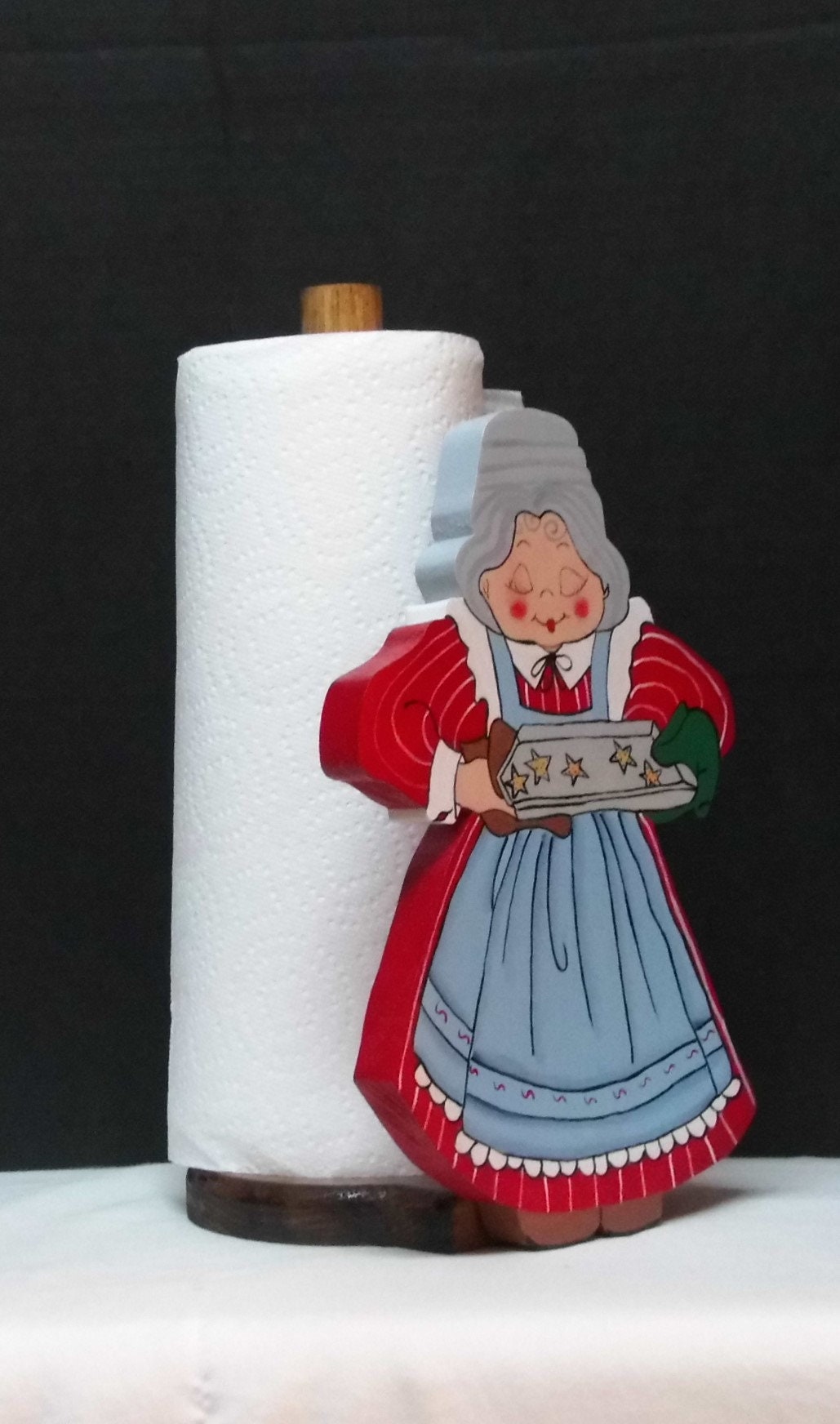 HAND PAINTED Grannies w/cookie Paper Towel Holder Etsy
