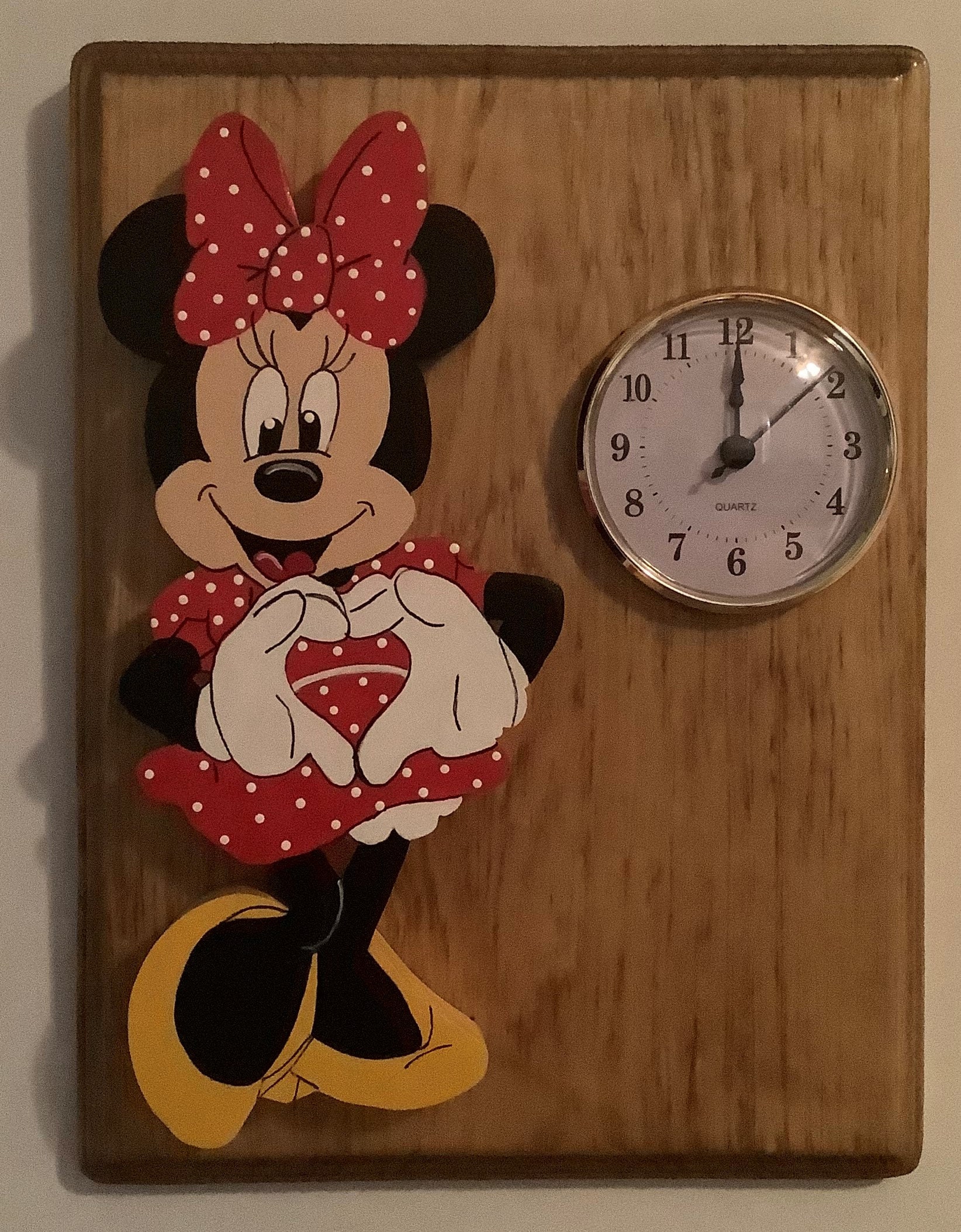 Minnie Mouse Inspired Wall Clock Etsy