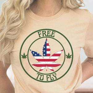 Pro Cannabis USA Flag T-Shirt, Unisex Pot Leaf Tee