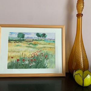 Sommerlandschafts-Aquarellmalerei