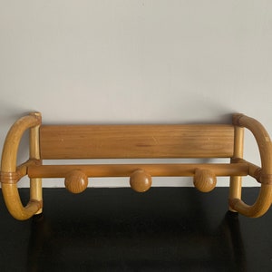 Clothes hook signed Gervasoni designer Italian 1950, vintage Italian wooden clothes rack, coat rack to hang