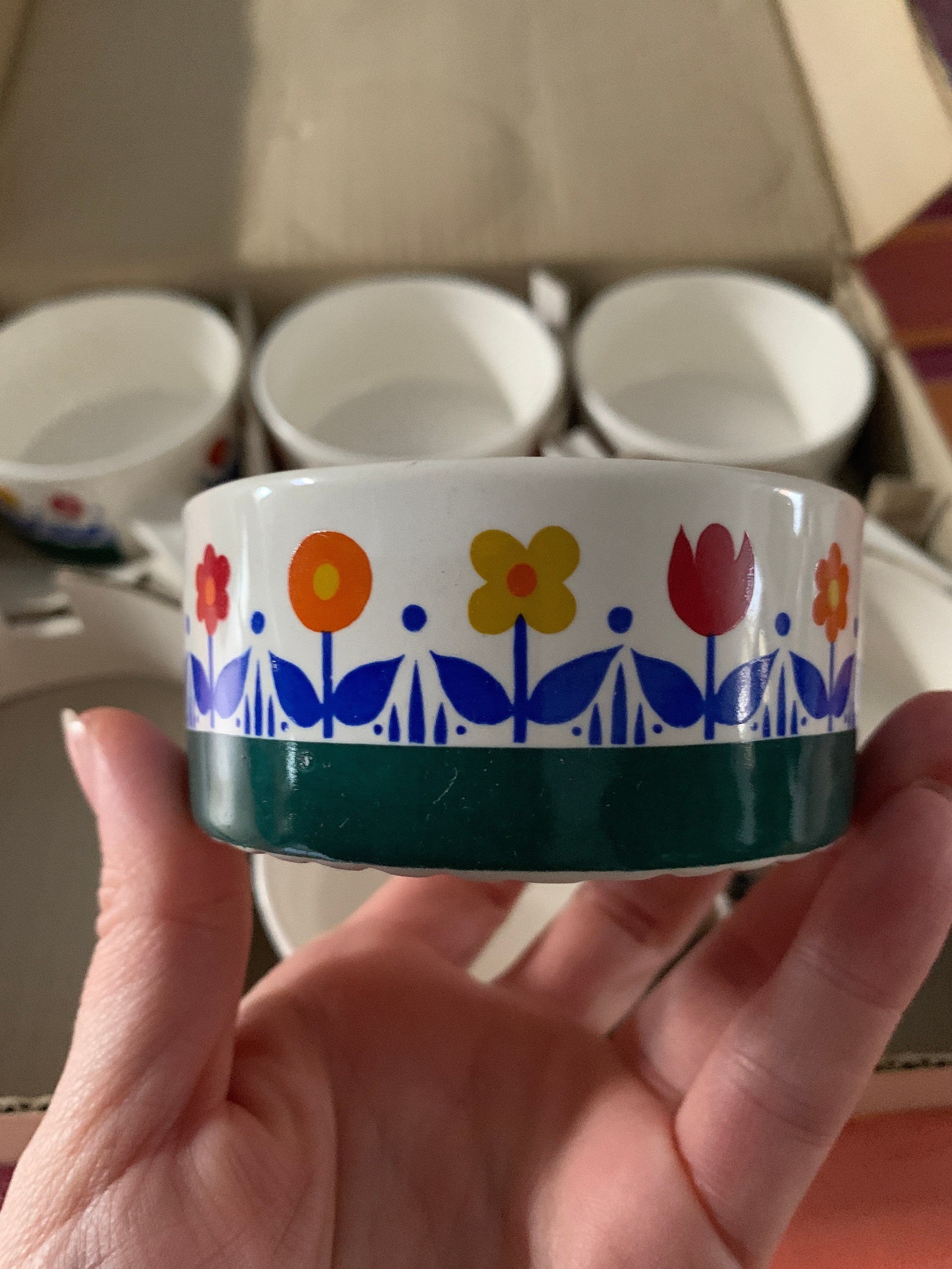 Vintage Villeroy & Boch casseroles, small casseroles with handles for the oven, flower decor