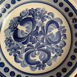 Hand-painted hanging plate in Polish earthenware from Wloclawek