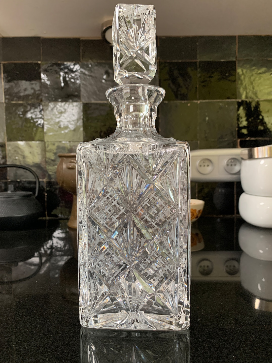 Polish Crystal Decanter Vintage Etsy
