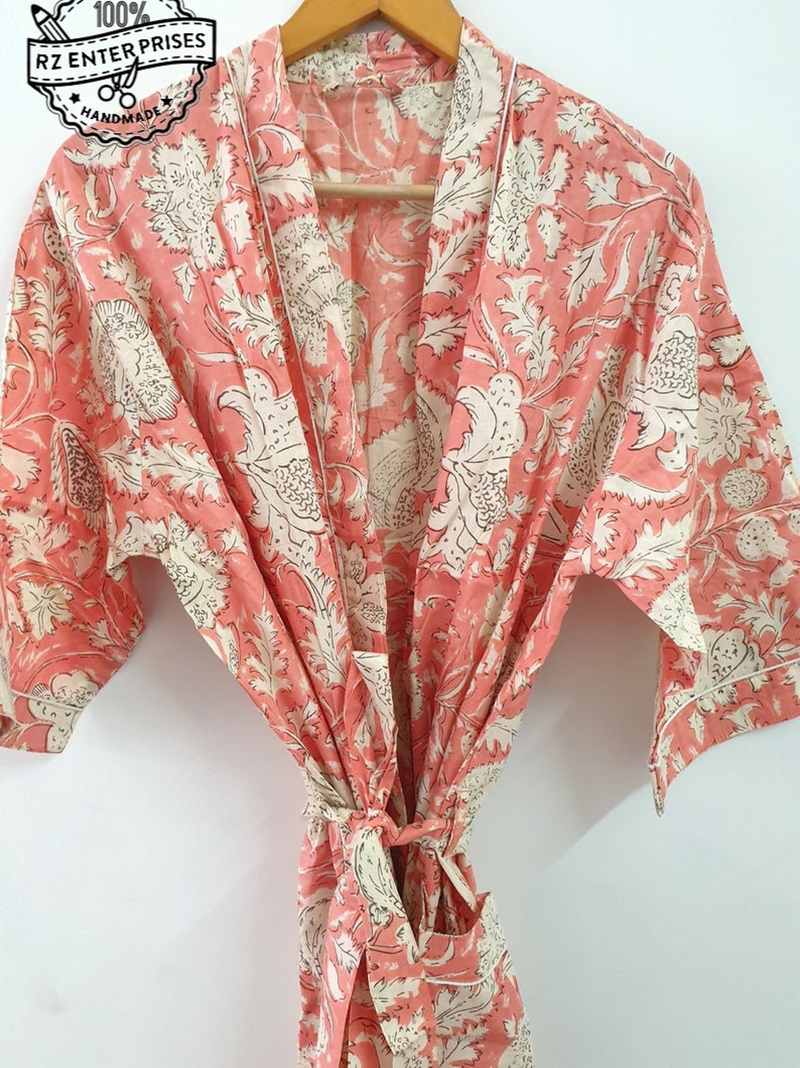 Cotton Kimono Robes for Women Indian Dressing Gown Unisex Etsy