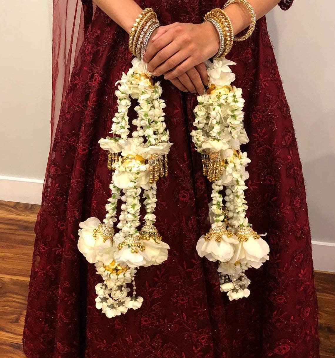 Punjabi wedding beautiful kaleere with artificial white Etsy