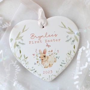 Easter Basket Tag, Baby&#39;s First Easter, Personalized Bunny Name, Baby Gift, Easter Egg Tree Ornament
