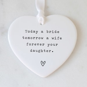 Mother of the Bride Gift from Daughter, Wedding Gift, Mother's Day Gift, Personalized, Keepsake, Ceramic Heart