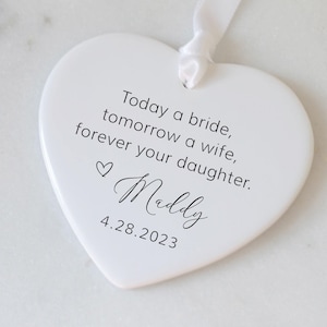 Mother of the Bride Gift from Daughter, Wedding Gift, Mother's Day Gift, Personalized, Keepsake, Ceramic Heart