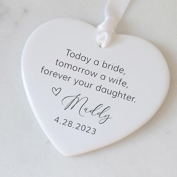 Mother of the Bride Gift from Daughter, Wedding Gift, Mother's Day Gift, Personalized, Keepsake, Ceramic Heart