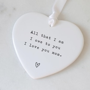 Mother of the Bride Gift from Daughter, Wedding Gift, Mother's Day Gift, Personalized, Keepsake, Heart Shaped, Ceramic, Porcelain