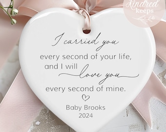 Miscarriage Ornament, Infant Loss, Baby Memorial, Sympathy Gift, Personalized, Carried for a Moment, Keepsake