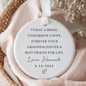 Grandmother of the Bride Gift, Grandparents, Wedding Gift, Mother&#39;s Day Gift, Personalized, Keepsake, Ceramic Heart