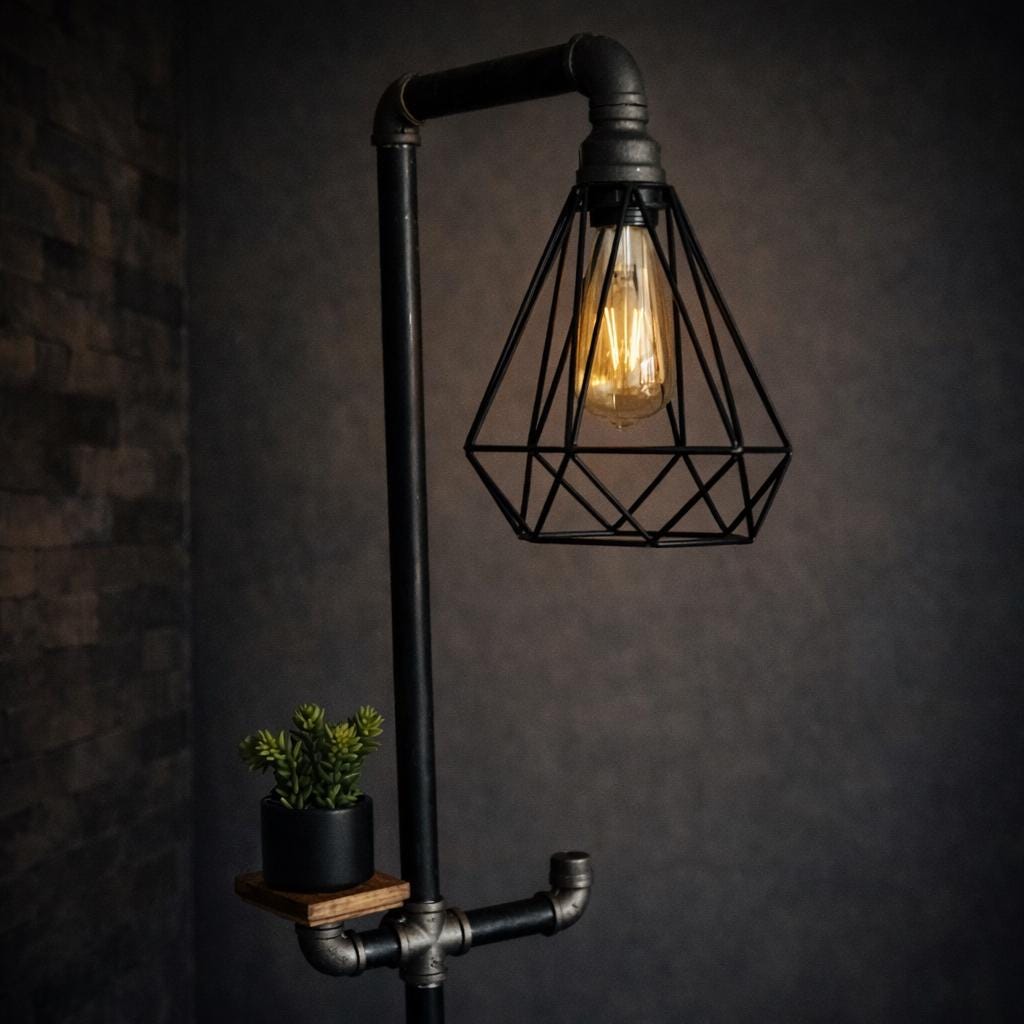 PASTIME FACTORY WHAT WE WANT LAMP STAND Industrial Steampunk Floor