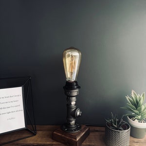 Industrial Rustic Retro Style Pipe Light Steampunk Desk Table Bedroom Lamp Light steam punk office with on/off switch