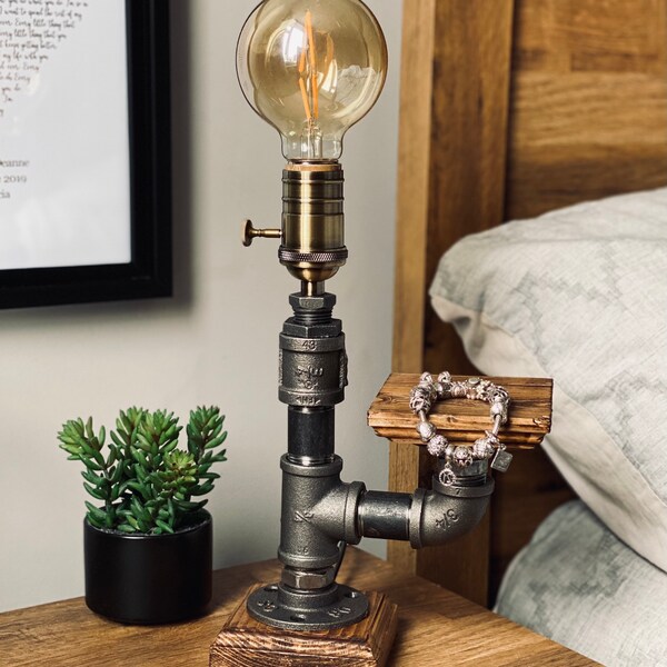 Industrial steam punk Farmhouse Retro Style Pipe Light Steampunk Decor Desk Table Bedroom Lamp Light e27