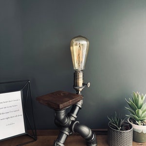 Industrial Steam Punk Style farmhouse Pipe Light Steampunk Desk Table Bedroom Lamp Light vintage decor