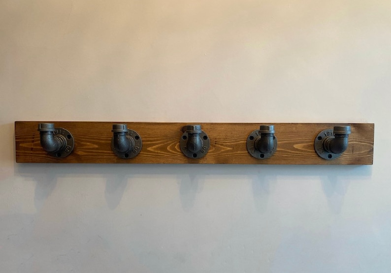 Industrial Pipe Coat Rack – Handmade Rustic Farmhouse Wall Hooks ...