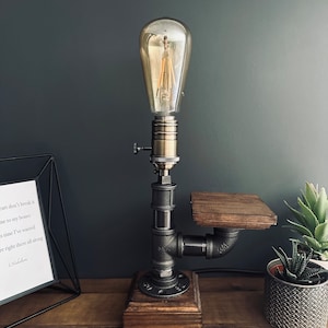 Industrial steam punk Farmhouse Retro Style Pipe Light Steampunk Decor Desk Table Bedroom Lamp Light e27