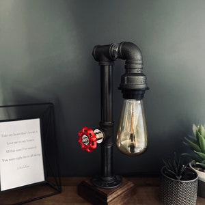 Vintage Industrial Rustic Retro Style Pipe Light Steampunk Desk Table Lamp Light