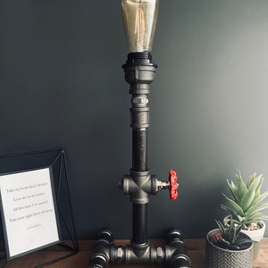Industrial steam punk Farmhouse Retro Style Pipe Light Steampunk Desk Table Bedroom Lamp Light e27