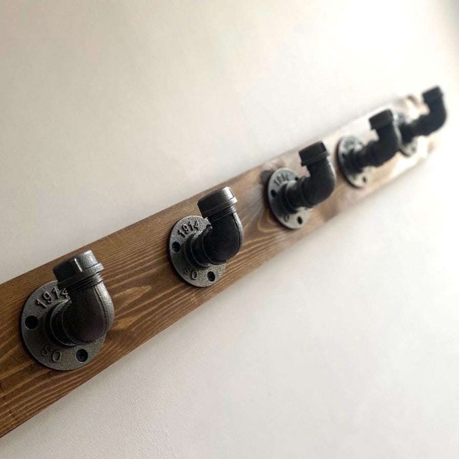 Pipe Decor Coat Rack Industrial Pipe Coat Rack – Handmade Rustic Farmhouse Wall Hooks ...