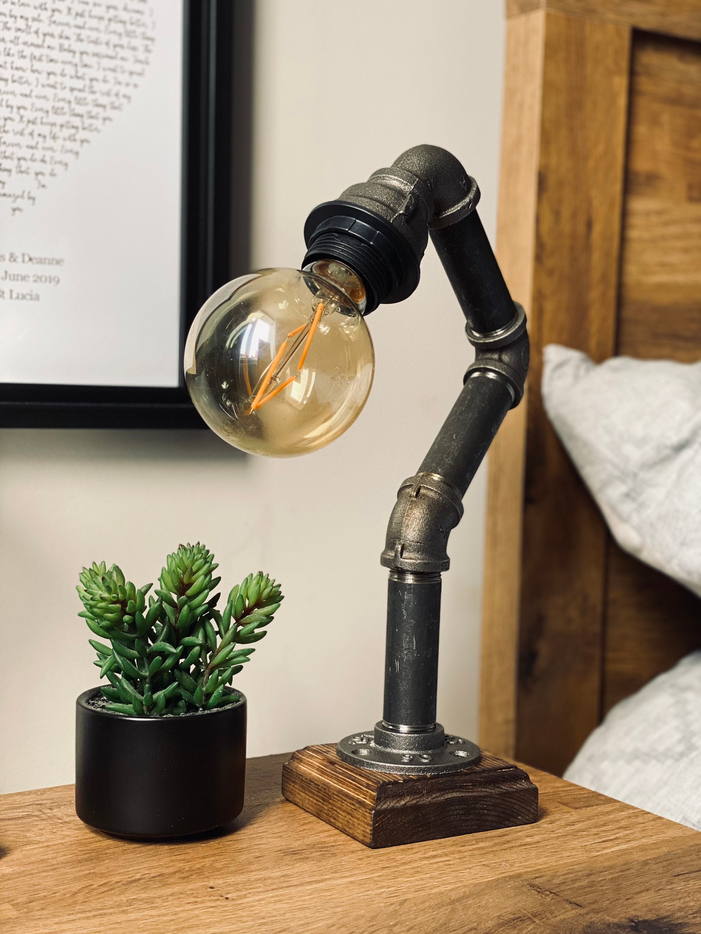 Industrial pipe 2024 table lamp
