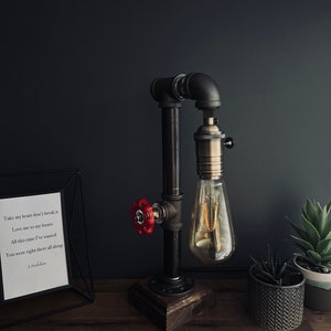 Vintage Industrial Rustic Retro Style Pipe Light Steampunk Desk Table Lamp Light