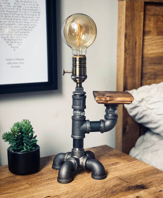 Vintage Industrial Rustic Retro Style Pipe Light Steampunk Desk