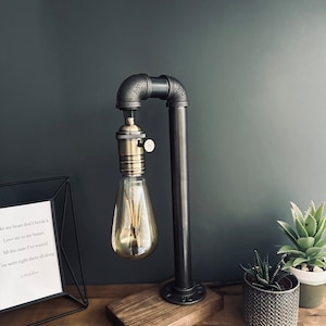 Steam punk decor lamp Vintage Industrial Rustic Retro Style Pipe Light Steampunk Desk Table Lamp Light bedroom office